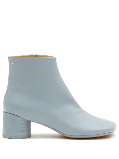 Shop Mm6 Maison Margiela Anatomic 45mm Ankle Boots In Blue