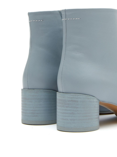 Shop Mm6 Maison Margiela Anatomic 45mm Ankle Boots In Blue