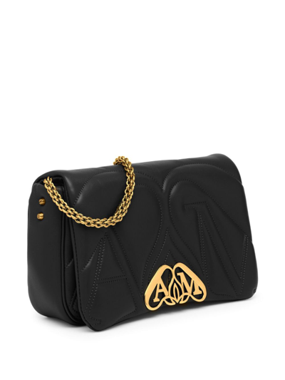 Shop Alexander Mcqueen Small The Seal Shoulder Bag In Black