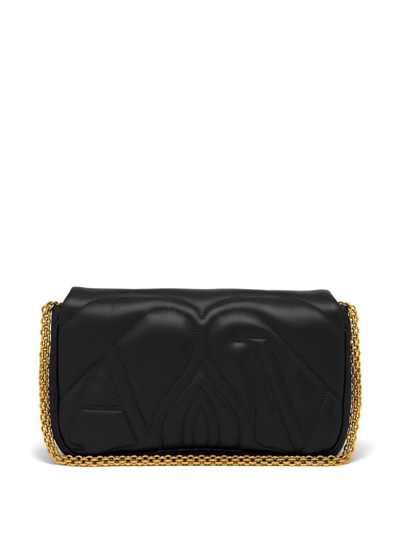 Shop Alexander Mcqueen Small The Seal Shoulder Bag In Black