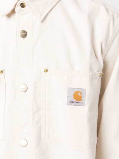 Shop Carhartt Logo-patch Cotton Shirt In White