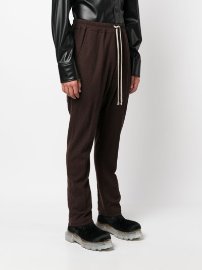 Shop Rick Owens Drop-crotch Wool Track Pants In Brown