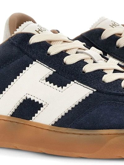 Shop Hogan Cool Leather Sneakers In Blue