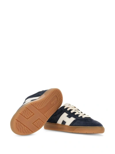 Shop Hogan Cool Leather Sneakers In Blue