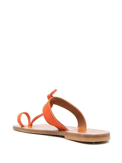 Shop Kjacques K.jacques Ganges Leather Sandals In Orange