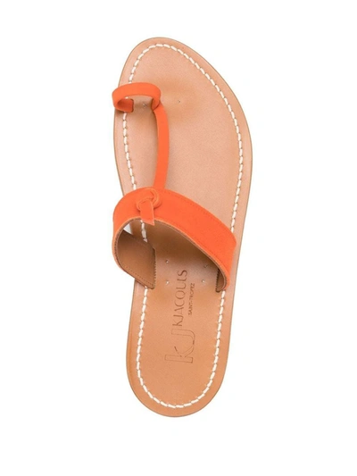 Shop Kjacques K.jacques Ganges Leather Sandals In Orange