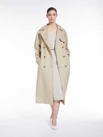 Shop Max Mara Cashmere, Alpaca And Camel Trench Coat In Sand