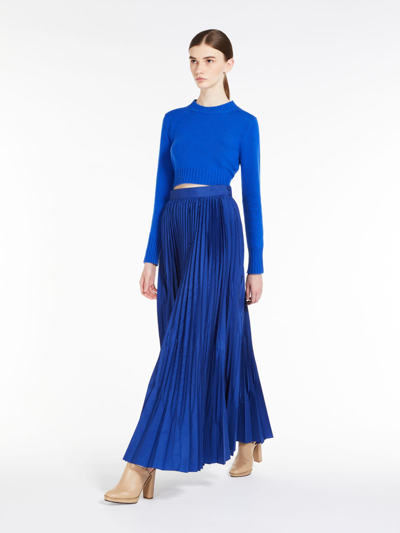 Shop Max Mara Taffeta Skirt In Cornflower Blue