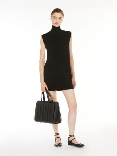 Shop Max Mara Sleeveless Wool Dress In Black