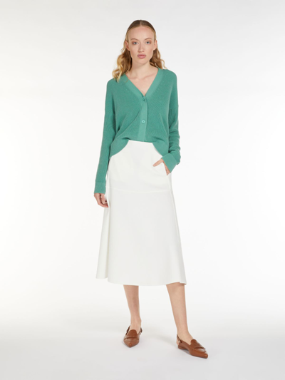 Shop Max Mara Cotton Cordonnet Cardigan In Green