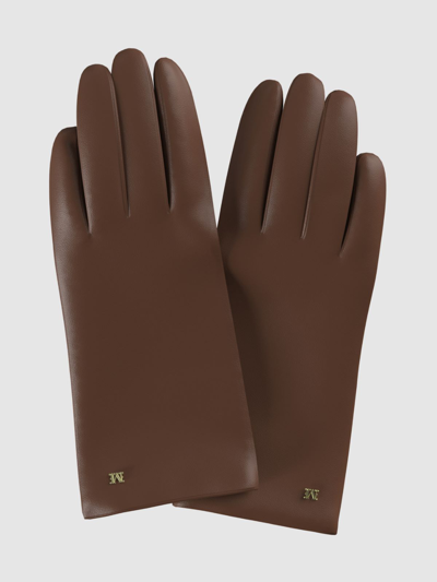 Shop Max Mara Nappa Leather Gloves In Tobacco