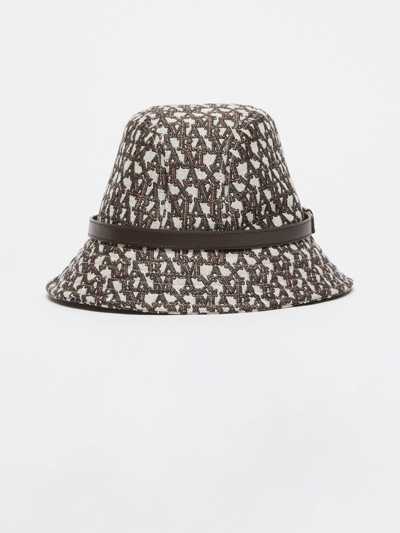 Shop Max Mara Jacquard Fabric Bucket Hat In Brown