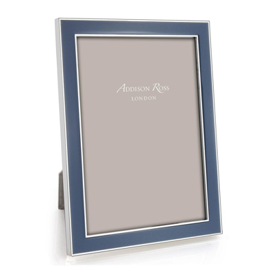 Addison Ross Ltd Denim Enamel & Silver Frame In Silver