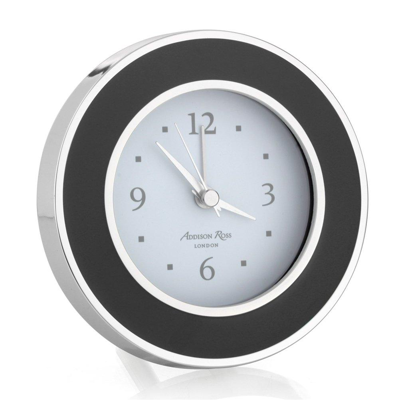 Addison Ross Ltd Black & Silver Alarm Clock In Black