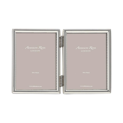 Addison Ross Ltd Fine Edged Silver Double Photo Frame