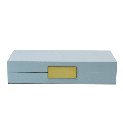 Addison Ross Ltd Light Blue Lacquer Box With Gold In Blue