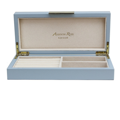 Addison Ross Ltd Light Blue Lacquer Box With Gold In Blue