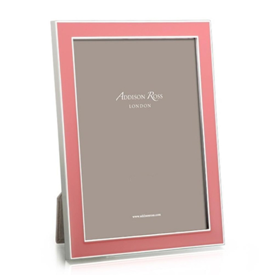Addison Ross Ltd Coral Enamel & Silver Frame In Silver