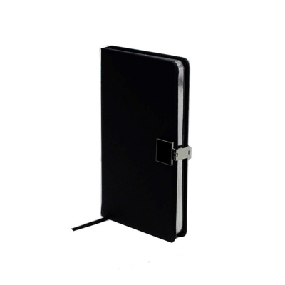 Addison Ross Ltd Black & Silver A6 Notebook In Black