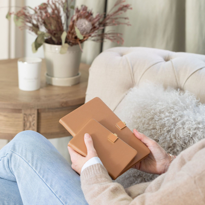 Addison Ross Ltd Tan & Gold A6 Notebook