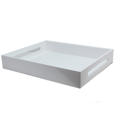 Addison Ross Ltd White Medium Lacquered Serving Tray In White