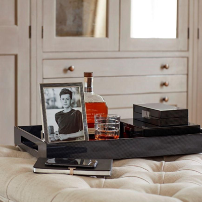 Addison Ross Ltd Carbon Fibre Large Lacquered Ottoman Tray