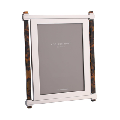 Addison Ross Ltd Tortoiseshell & Silver Pillar Photo Frame
