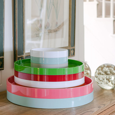 Addison Ross Ltd Watermelon Straight Sided Round Large Lacquered Tray