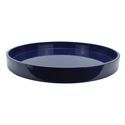 Shop Addison Ross Ltd Navy Straight Sided Round Large Lacquered Tray
