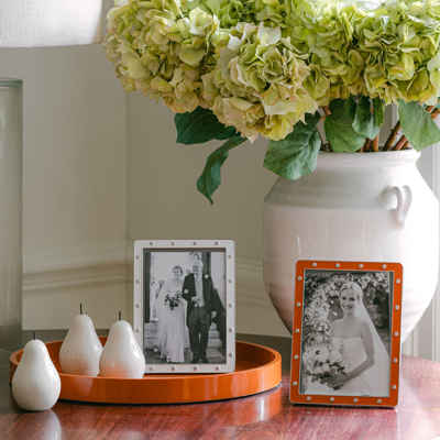Addison Ross Ltd Orange Enamel & Silver Locket Frame
