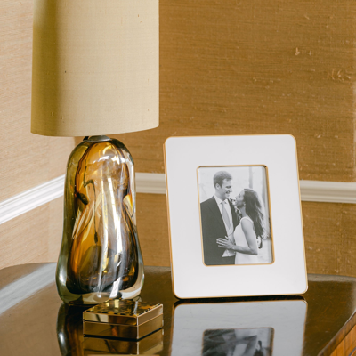 Addison Ross Ltd White & Gold Enamel Studio Photo Frame