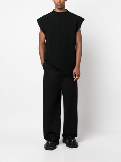 Shop Rick Owens Cap-sleeves Knitted Top In Schwarz