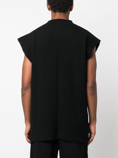 Shop Rick Owens Cap-sleeves Knitted Top In Schwarz