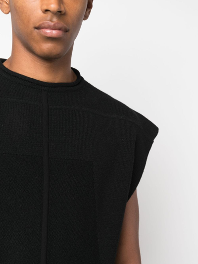 Shop Rick Owens Cap-sleeves Knitted Top In Schwarz