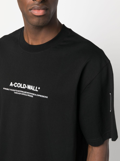 Shop A-cold-wall* Logo-print Cotton T-shirt In Black