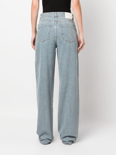 Loulou Studio Light-wash Wide-leg Jeans In Blau