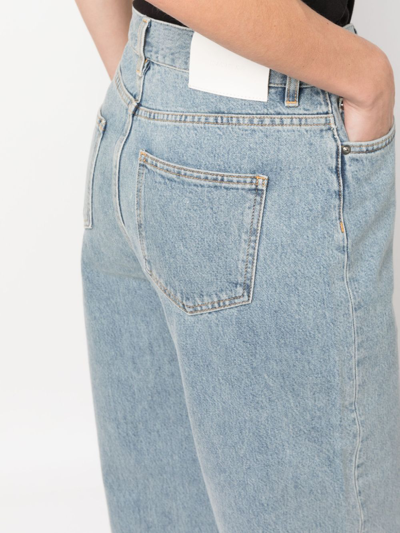 Loulou Studio Light-wash Wide-leg Jeans In Blau