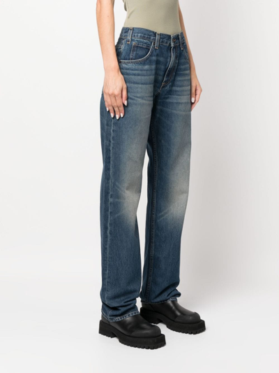Shop Nili Lotan Stonewashed Wide-leg Jeans In Blau