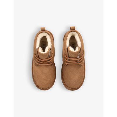 Shop Ugg Boys Brown Kids Neumel Ii Logo-print Suede And Shearling Ankle Boots 6-9 Years