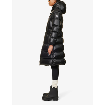 Shop Moncler Women's Black Selenga Funnel-neck Padded Shell-down Coat