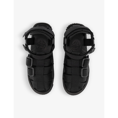 Shop Sha·ka Hiker Logo-patch Woven Sandals In Black