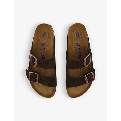 Shop Birkenstock Women's Mocha Suede Arizona Double-strap Leather Sandals