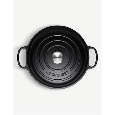Le Creuset Signature Shallow Cast-iron Casserole Dish In Satin Black