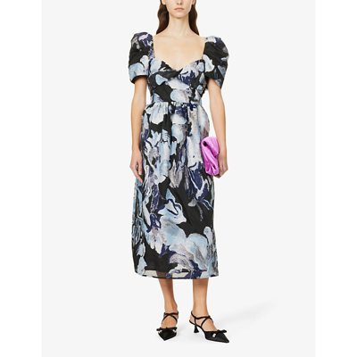 Shop Stine Goya Women's Icy Flower Everleigh Abstract-pattern Recycled-polyester Blend Midi Dress