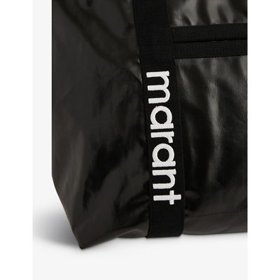 Shop Isabel Marant Womens Black Darwen Coated Canvas Tote Bag 1 Size
