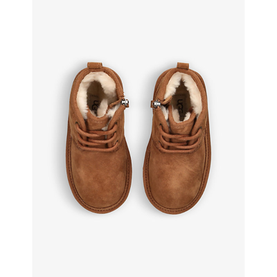 Shop Ugg Boys Brown Kids Neumel Ii Logo-print Suede And Shearling Ankle Boots 2-7 Years