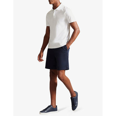 Shop Ted Baker Men's White Zeiter Slim-fit Cotton Polo Shirt