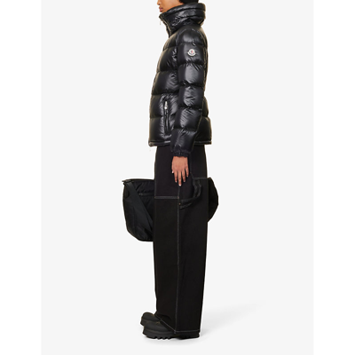 Moncler Douro Funnel-neck Shell-down Jacket In Black