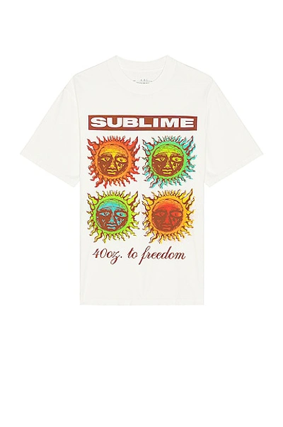 Shop Sixthreeseven Sublime Sun Grid T-shirt In Creme