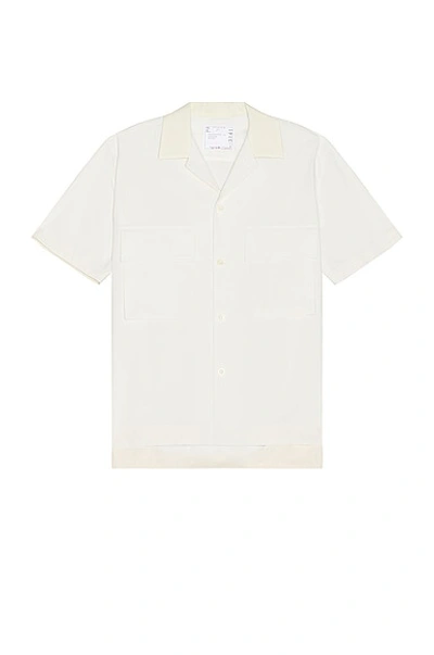 Shop Sacai Matte Taffeta Shirt In Off White